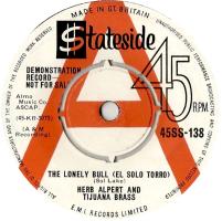 Herb Alpert & the Tijuana Brass: The Lonely Bull Britain promo 7-inch