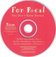For Real: You Don't Know Nothin' US promo CD single