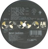 Janet Jackson: Come Back to Me US 12-inch