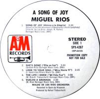 Miguel Rios: A Song Of Joy US promo vinyl album