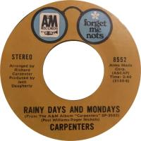 Carpenters: Rainy Days and Mondays US 7-inch reissue