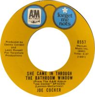 Joe Cocker: She Came In Through the Bathroom Window US 7-inch reissue