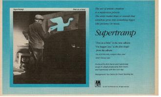 Supertramp: Free As a Bird US ad