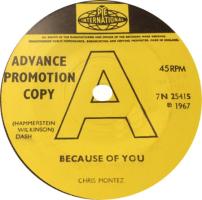 Chris Montez: Because Of You Britain promo 7-inch