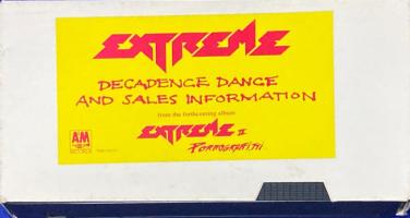 Extreme: Decadence Dance US promo VHS