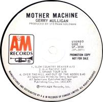Gerry Mulligan: Mother Machine Canada vinyl album