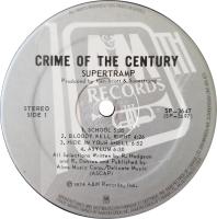 Supertramp: Crime Of the Century Canada 10th Anniversary Label