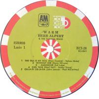 Herb Alpert & the Tijuana Brass: Warm Colombia vinyl album