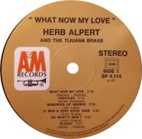 Herb Alpert & the Tijuana Brass: What Now My Love France vinyl album