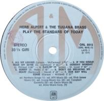 Herb Alpert & the Tijuana Brass: Plays the Standards Of Today Italy vinyl album