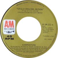 Carpenters: Top Of the World Peru 7-inch