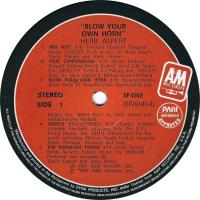 Herb Alpert: Blow Your Own Horn Philippines vinyl album
