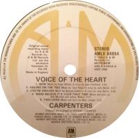 Carpenters: Voice Of the Heart Britain vinyl album
