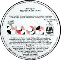 Herb Alpert: Keep Your Eye On Me Yugoslavia vinyl album