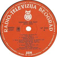Joan Baez: Diamonds & Rust Yugoslavia vinyl album