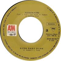 Hudson-Ford: Burn Baby Burn Yugoslavia 7-inch