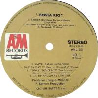 Bossa Rio self-titled Japan vinyl album label