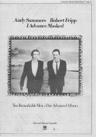 Andy Summers & Robert Fripp: I Advance Masked Britain ad