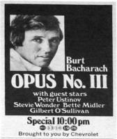 Burt Bacharach TV, Advert