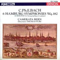 Camerata Bern, Thomas Furi: C.Ph.E. Bach 6 Hamburg Symphonies Wq. 182 US CD album