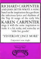 Carpenters: Yesterday Once More US ad