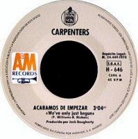 Carpenters: We've Only Just Begun Spain 7-inch