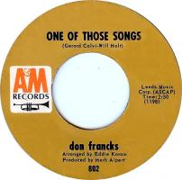 Don Francks: One Of Those Songs US 7-inch