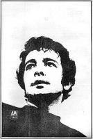 Herb Alpert & the Tijuana Brass: Alpert drawing with A&M logo B&W US ad