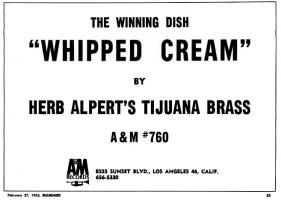 Herb Alpert & the Tijuana Brasss: Whipped Cream US ad