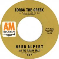 Herb Alpert & the Tijuana Brass: Zorba the Greek US 7-inch