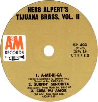 Herb Alpert's Tijuana Brass Volume 2 US jukebox album