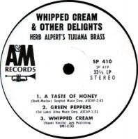 Herb Alpert & the Tijuana Brass: Whipped Cream & Other Delights US promo jukebox album