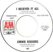 Jimmie Rodgers: I Believed It All US promo 7-inch