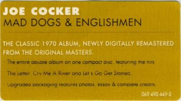 Joe Cocker: Mad Dogs & Englishmen US sticker