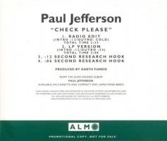 Paul Jefferson: Check Please US CD single