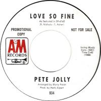 Pete Jolly: Love So Fine US promo 7-inch