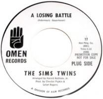 Sims Twins: A Losing Battle/I Go-Fer You US promo 7-inch