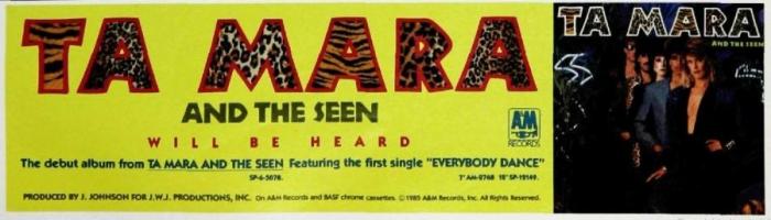 Ta Mara & the Seen Advert