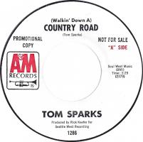 Tom Sparks: Country Road (Walkin' Down a US Promo 7-inch