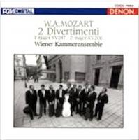 Wiener Kammerensemble: W. A. Mozart: 2 Divertimenti F-major, D Major US CD album