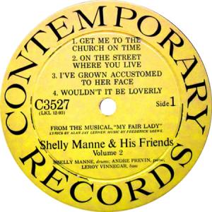 Shelly Manne & His Friends: Volume 2 Canada album label