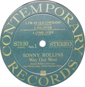 Contemporary Records vinyl album label