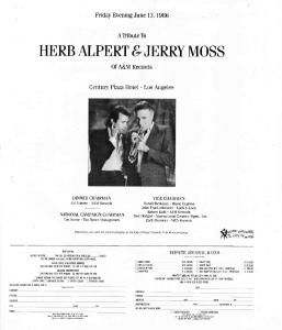 A Tribute to Herb Alpert & Jerry Moss US ad