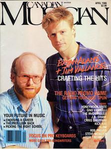 Bryan Adams, Jim Vallance on Canadian Musician April 1986