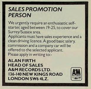 A&M Records, Ltd. Sales Promotion employment ad