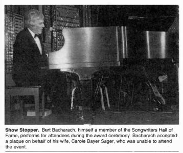 Burt Bacharach Songwriters Hall of Fame
