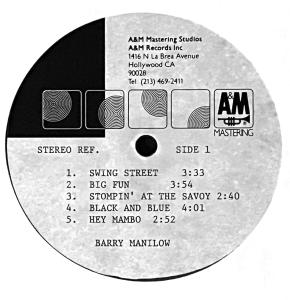 A&M Studios/A&M Mastering Studios label 1987