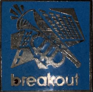Breakout Records logo Britain enamel pin